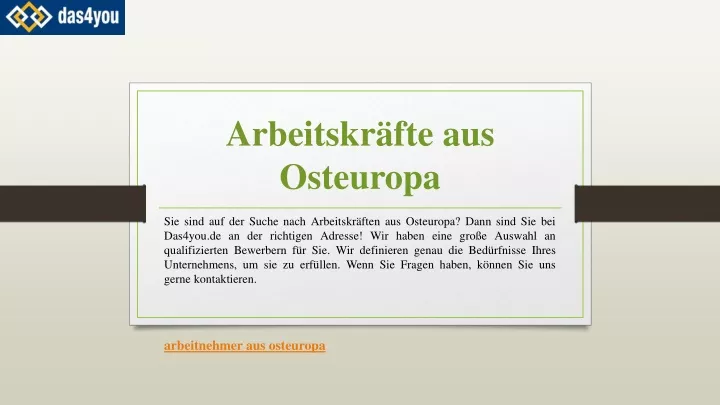 arbeitskr fte aus osteuropa