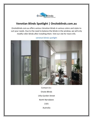 Venetian Blinds Spotlight  Onsiteblinds.com.au