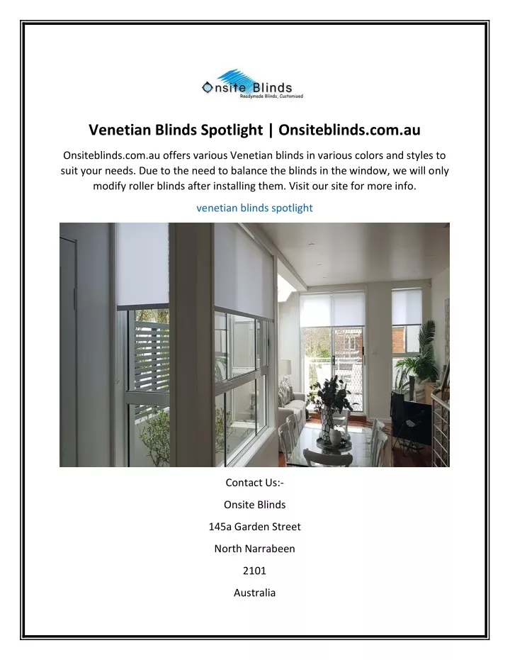 venetian blinds spotlight onsiteblinds com au