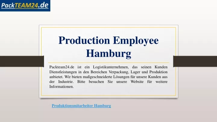 production employee hamburg
