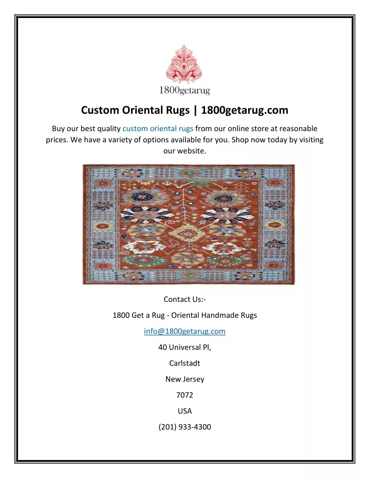 custom oriental rugs 1800getarug com