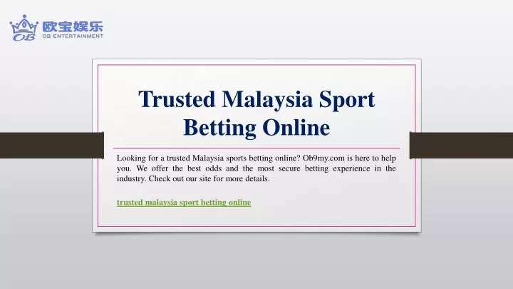 trusted malaysia sport betting online