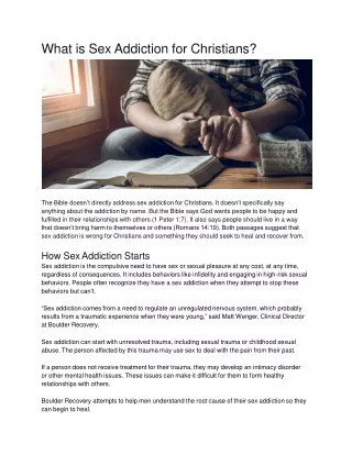 what is sex addiction for christians
