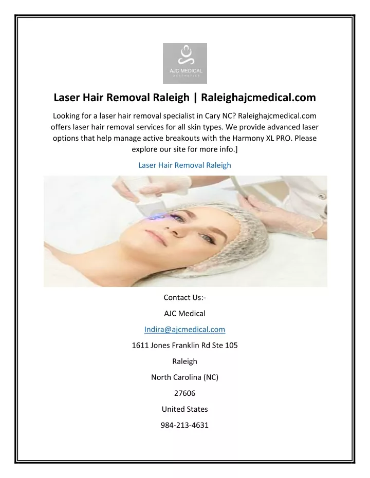 laser hair removal raleigh raleighajcmedical com