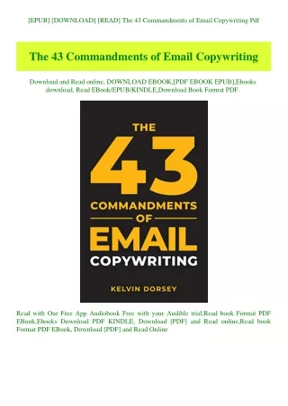 [EPUB] [DOWNLOAD] [READ] The 43 Commandments of Email Copywriting Pdf