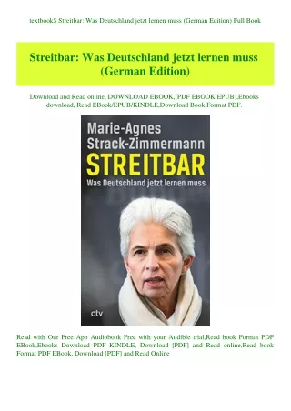 textbook$ Streitbar Was Deutschland jetzt lernen muss (German Edition) Full Book
