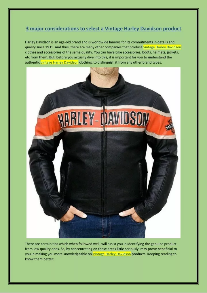 3 major considerations to select a vintage harley