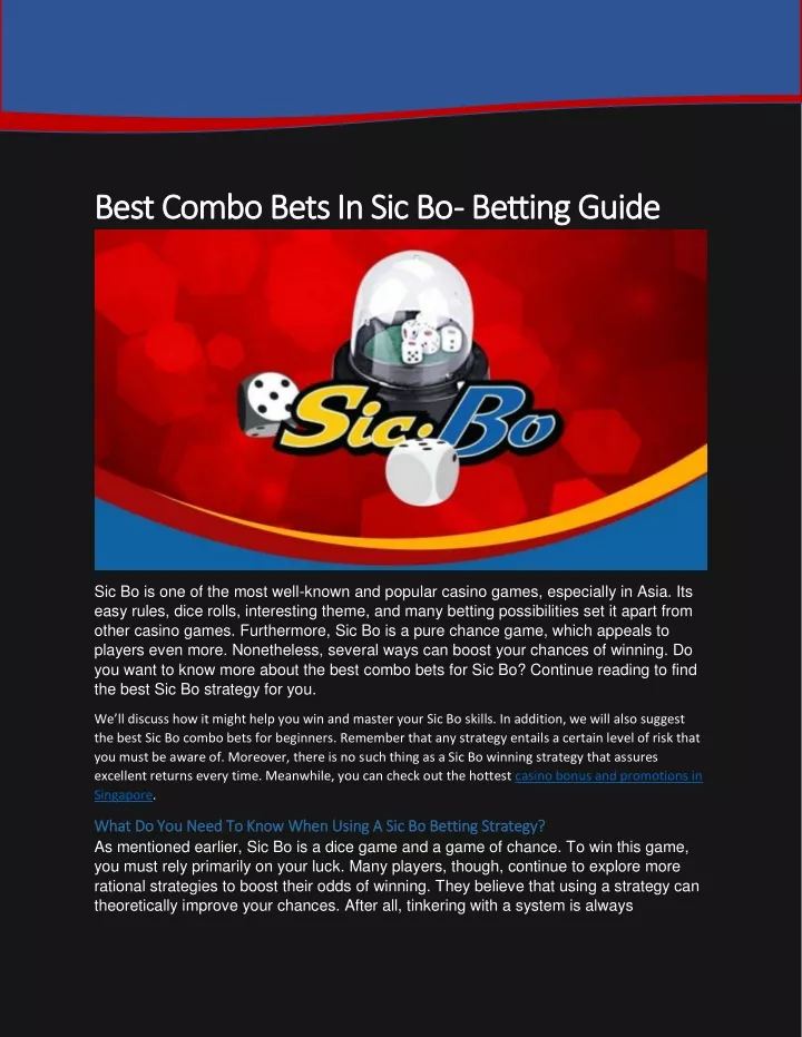 best combo bets in sic bo best combo bets