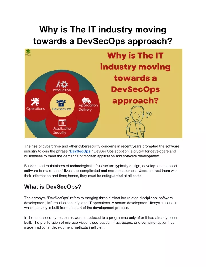 why is the it industry moving towards a devsecops