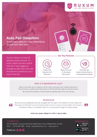 Auto Fall Detection for Senior Citizens in India | Ruxum