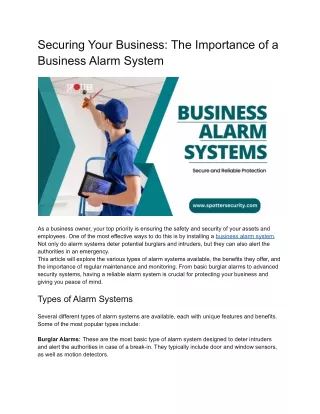 Securing Your Business_ The Importance of a Business Alarm System