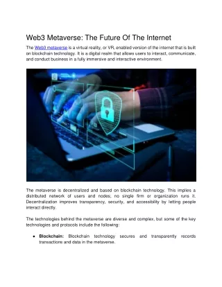 Web3 Metaverse_ The Future of the Internet