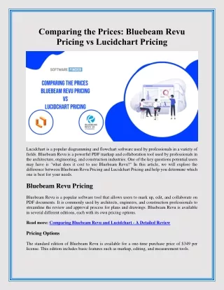Comparing the Prices: Bluebeam Revu Pricing vs Lucidchart Pricing