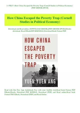 (P.D.F. FILE) How China Escaped the Poverty Trap (Cornell Studies in Political Economy) [PDF EBOOK E