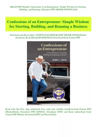 [READ PDF] Kindle Confessions of an Entrepreneur Simple Wisdom for Starting  Building  and Running a