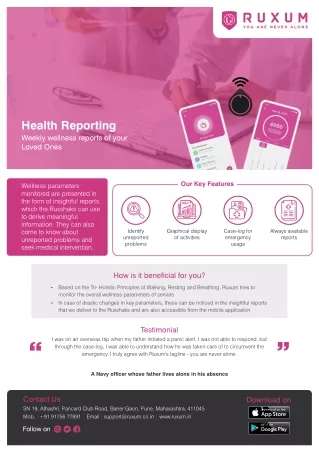 Health Reporting for Senior Citizens in India | Ruxum