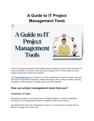 a guide to it project management tools