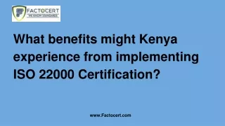 ISO 22000 Certification in Kenya