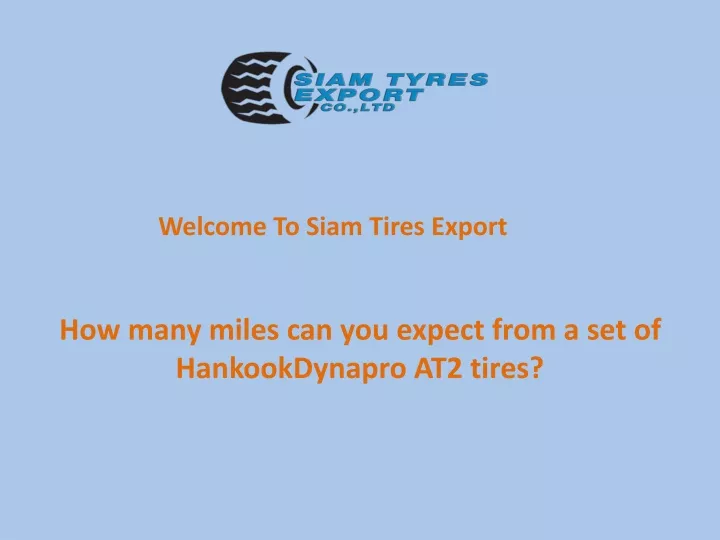 welcome to siam tires export
