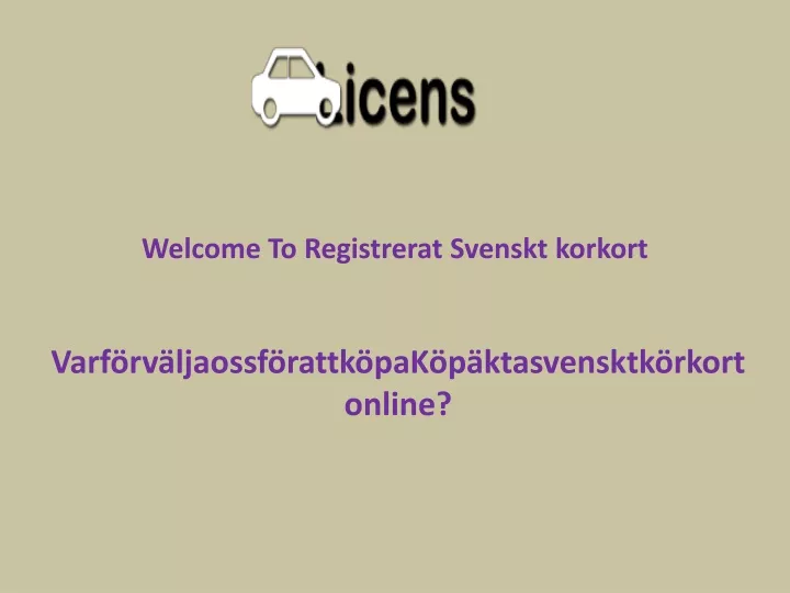 welcome to registrerat svenskt korkort