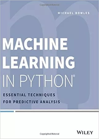Machine Learning In Python W Ws