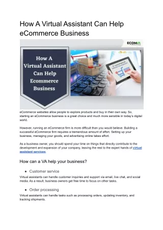 how a virtual assistant can help ecommerce