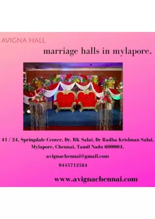 marriage halls in mylapore,