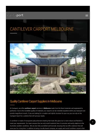 Cantilever Carport Perth