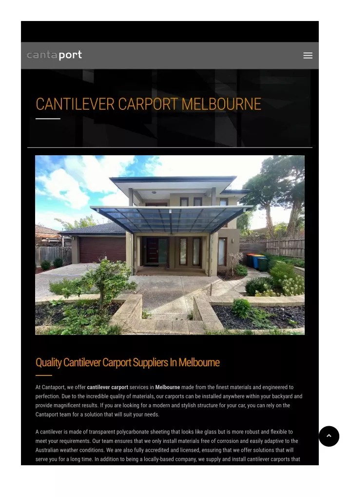 cantilever carport melbourne