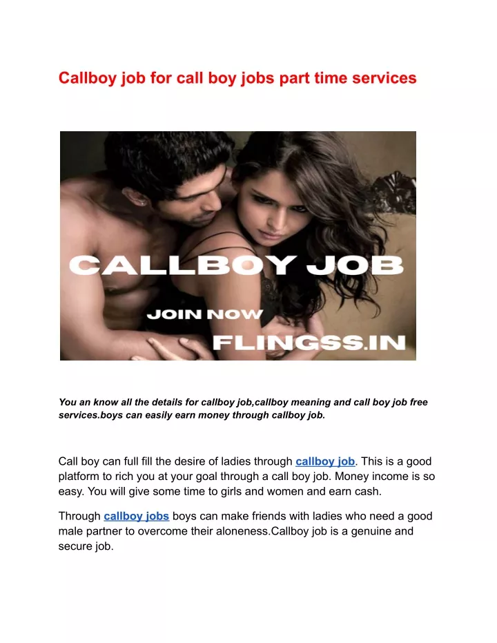 callboy job for call boy jobs part time services