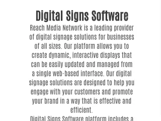 Digital Signs Software