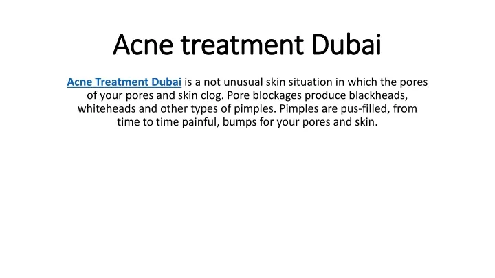 acne treatment dubai