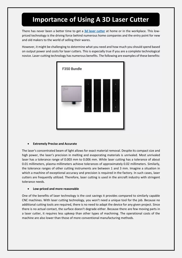 importance of using a 3d laser cutter