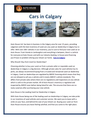 cars in calgary