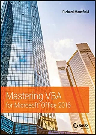 Mastering VBA for Microsoft Office 2016