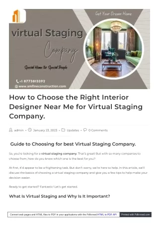 Get Ideas for Interior design with a virtual staging company | A & M Fine