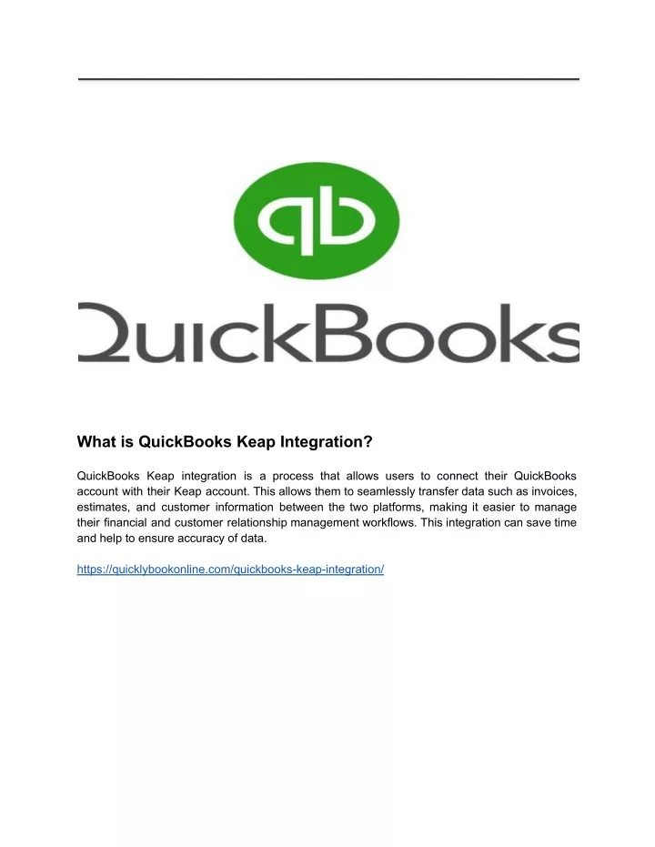 what is quickbooks keap integration