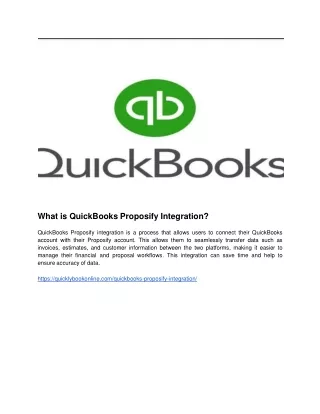 what is quickbooks proposify integration