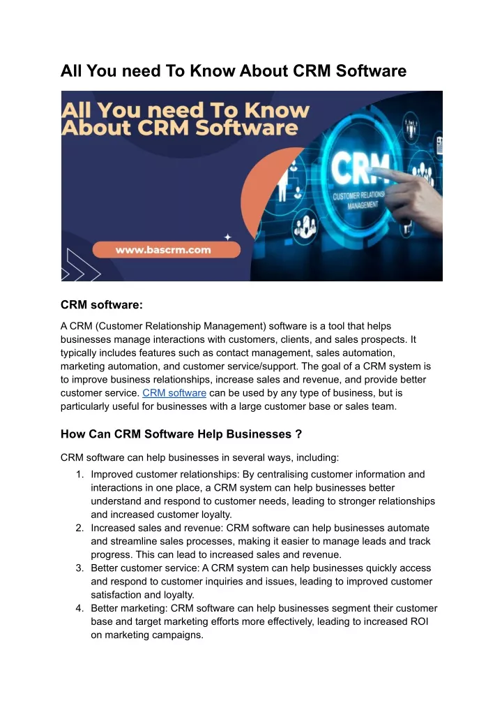 all you need to know about crm software