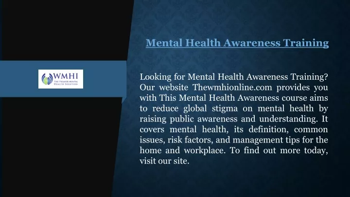 mental health awareness training