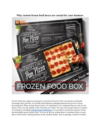 Custom Frozen Food Boxes