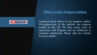 Where To Buy Poppers Online