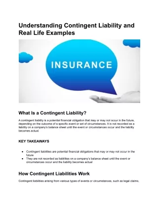 Understanding Contingent Liability and Real Life Examples