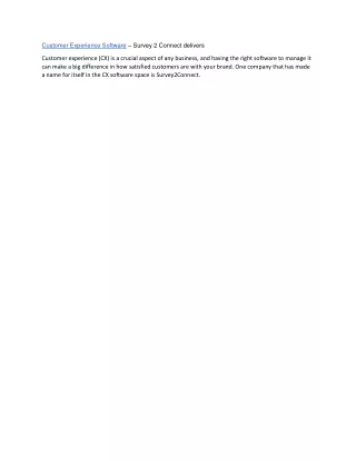 customer experience software survey 2 connect