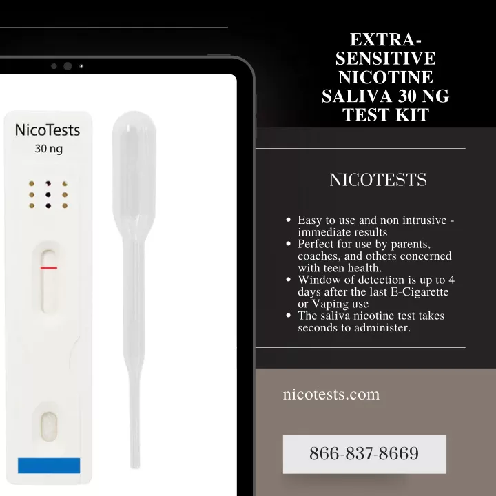 extra sensitive nicotine saliva 30 ng test kit