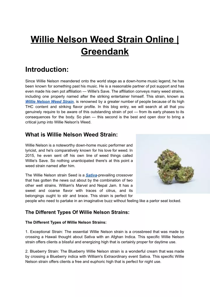 willie nelson weed strain online greendank