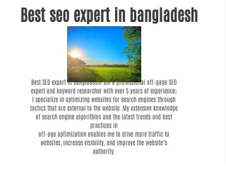 Best SEO expert in Bangladesh