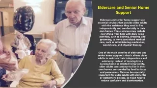 Eldercare and Senior Home Support
