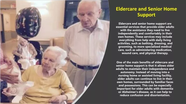 eldercare and senior home support