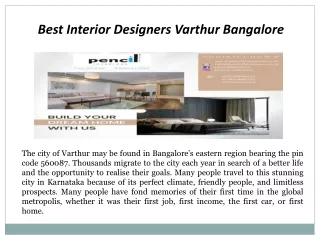 Best Interior Designers Varthur Bangalore